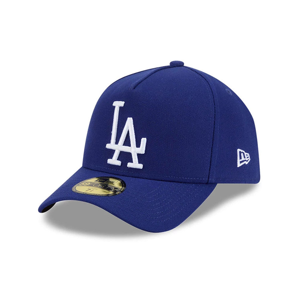 Pictured is this MLB Team Side LA Dodgers 59FORTY A-Frame Fitted cap in Blue. 4