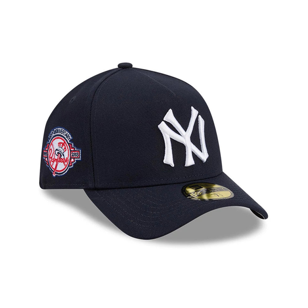 Pictured is this MLB Team Side New York Yankees 59FORTY A-Frame Fitted cap in navy. 1
