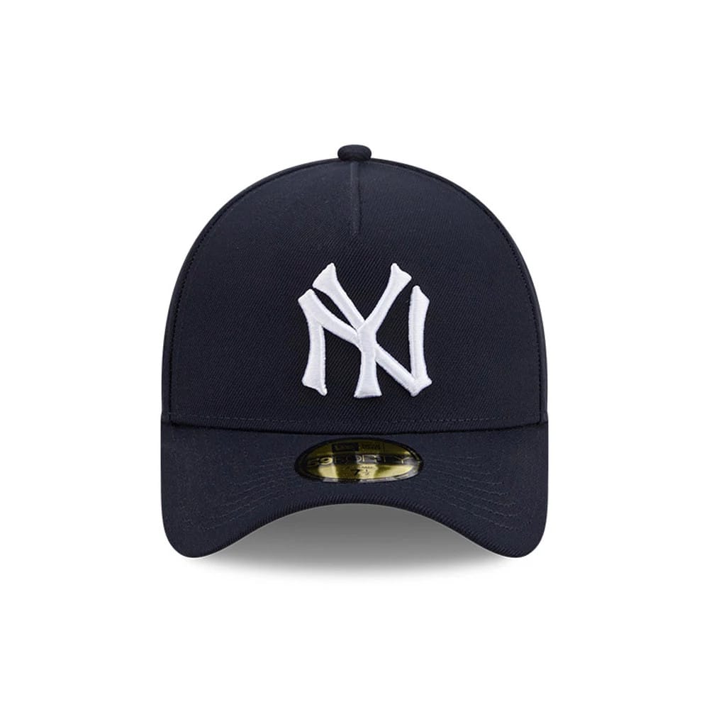 Pictured is this MLB Team Side New York Yankees 59FORTY A-Frame Fitted cap in navy. 3