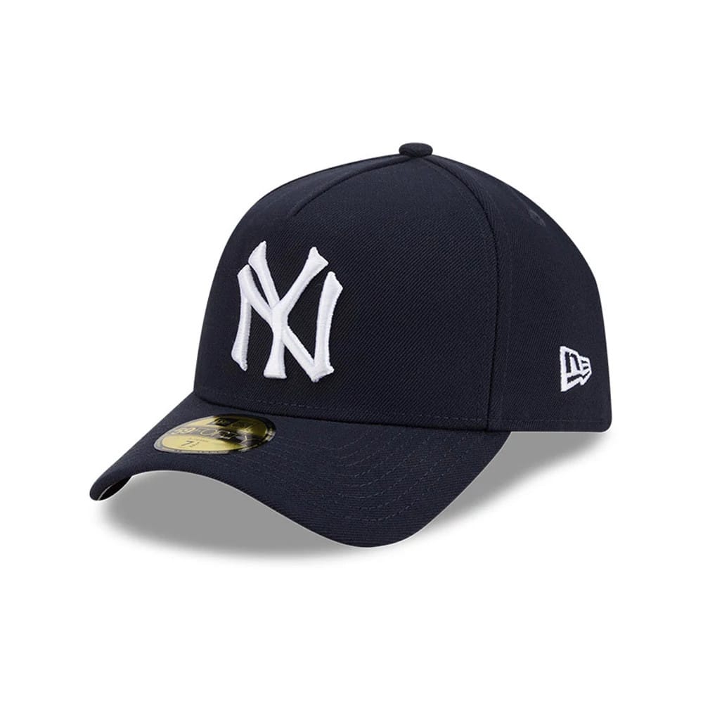 Pictured is this MLB Team Side New York Yankees 59FORTY A-Frame Fitted cap in navy. 4
