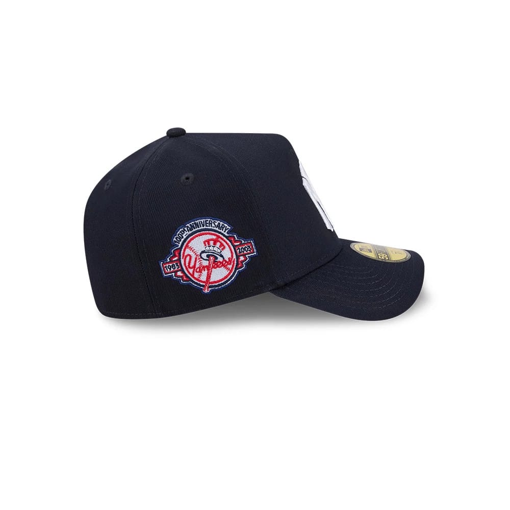 Pictured is this MLB Team Side New York Yankees 59FORTY A-Frame Fitted cap in navy. 7