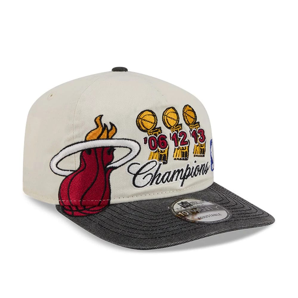 Pictured is this NBA Hardwood Classic Miami Heat 19TWENTY cap in Cream. 1