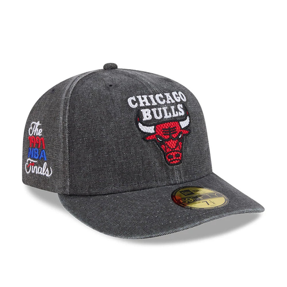 Pictured is this NBA Hardwood Classic Chicago Bulls 59FIFTY Fitted cap in black. 1