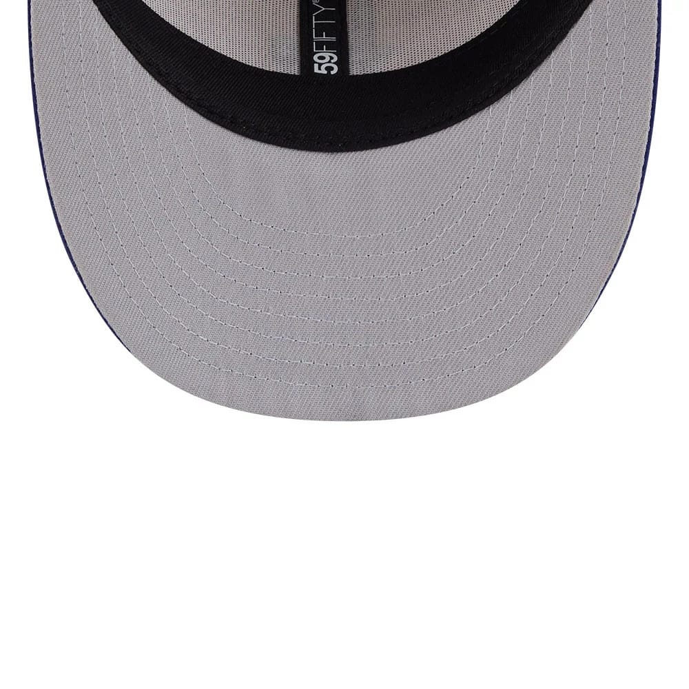 Pictured is this MLB Twine LA Dodgers 59FIFTY Fitted cap in dark blue. 7