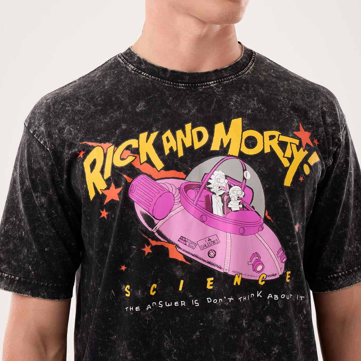 The model is wearing this Rick And Morty Science T-Shirt in black. 6