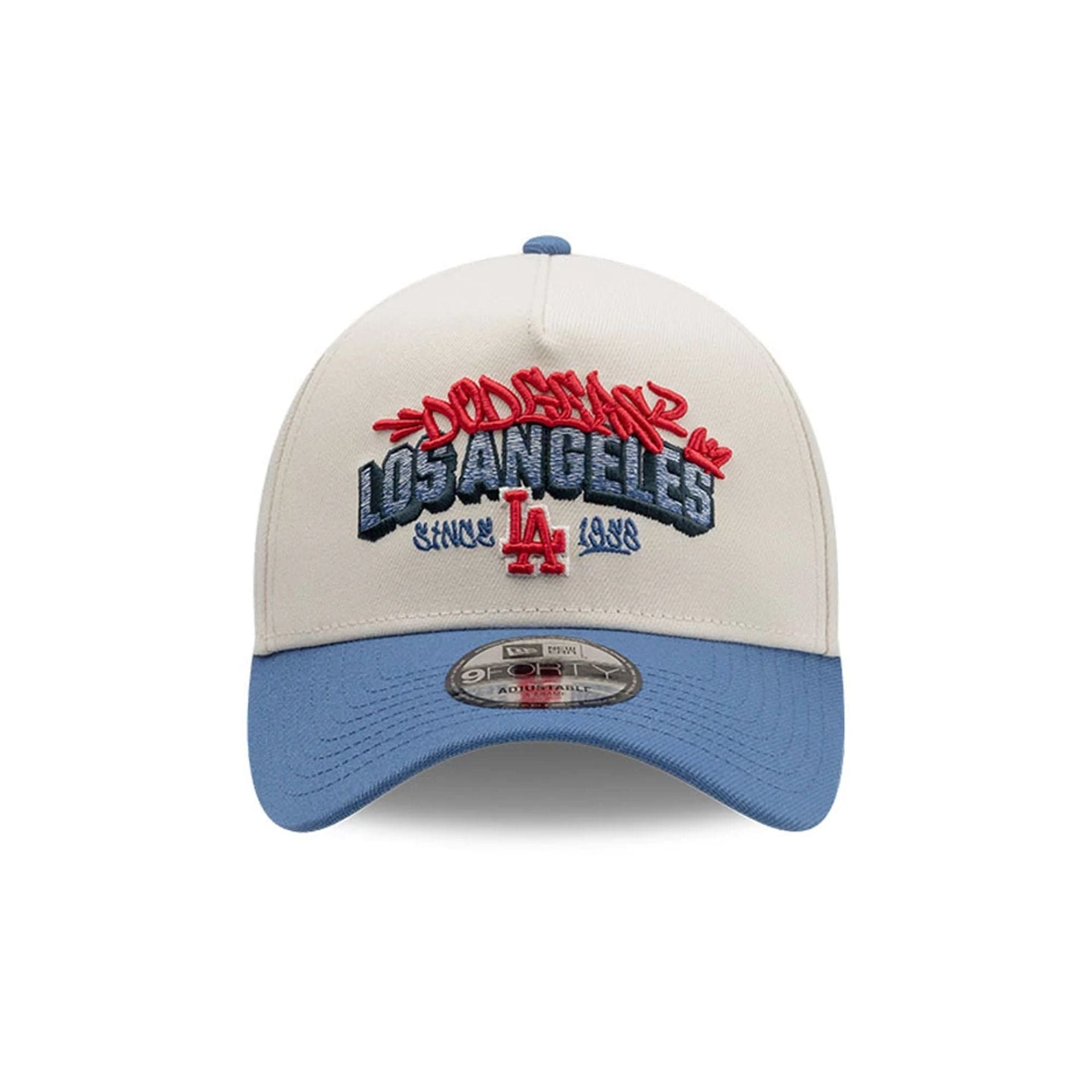 Pictured is this MLB Tagged LA Dodgers 9FORTY A-Frame cap in light beige. 2