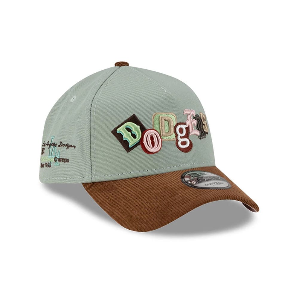 Pictured is this MLB DIY Note LA Dodgers 9FORTY A-Frame cap in green. 1