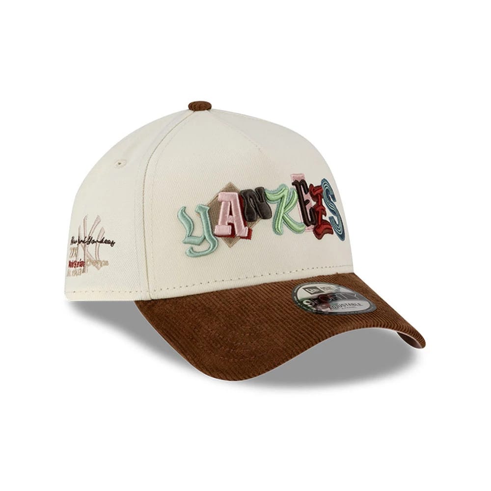 Pictured is this MLB DIY Note New York Yankees 9FORTY A-Frame cap in cream. 1