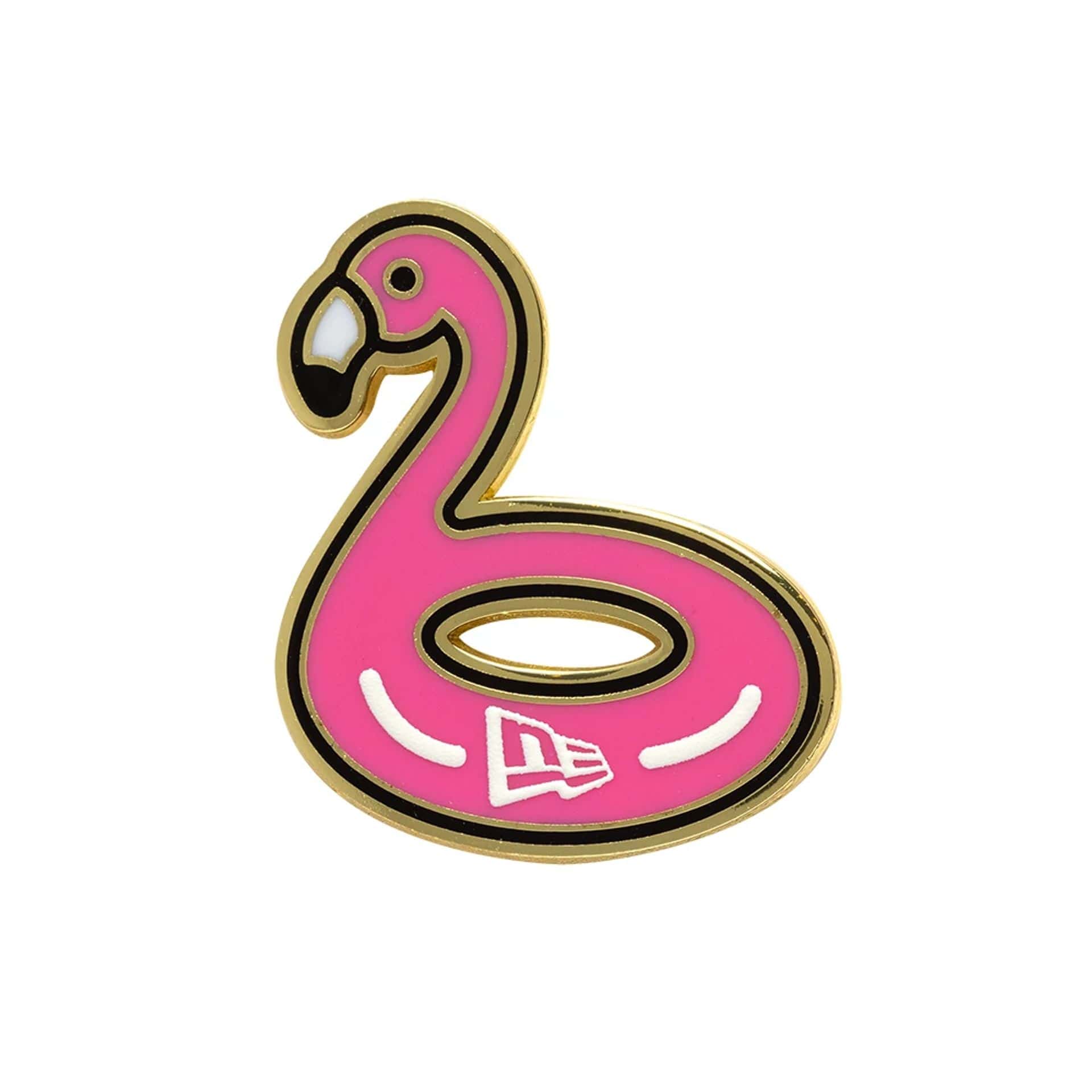 Pictured is this New Era Flamingo Pin Badge in gold. 1
