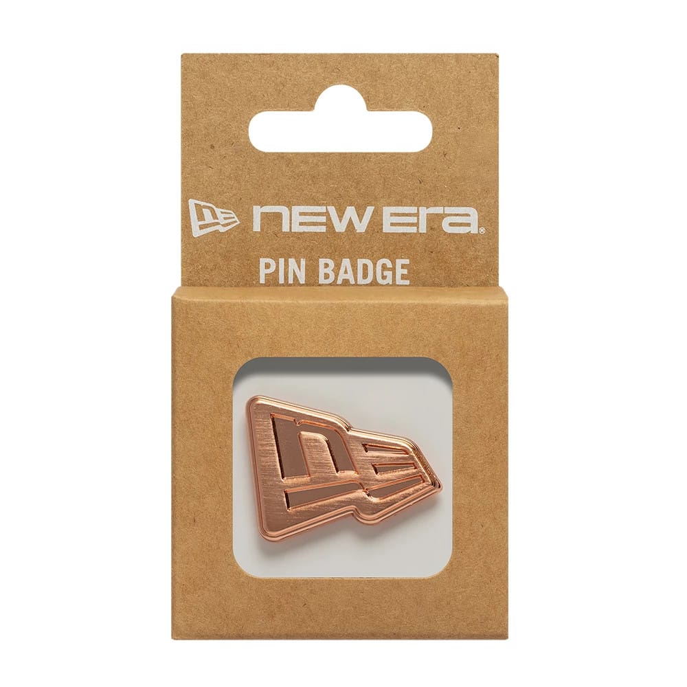 Pictured is this New Era Flag Rose Gold Pin Badge in rose gold. 3