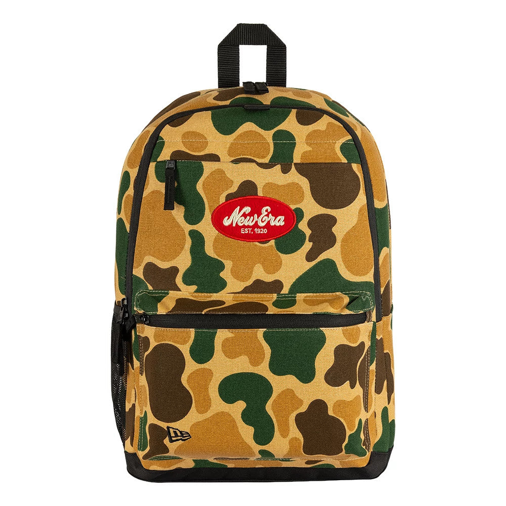 Pictured is this New Era Camo Delaware Backpack in light beige. 2
