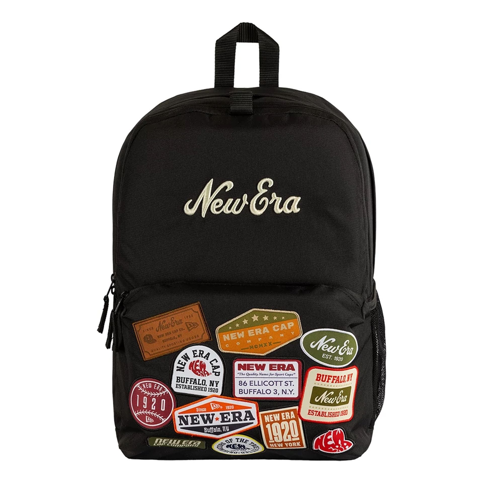 Pictured is this New Era Multi Patch Stadium Backpack in black. 2