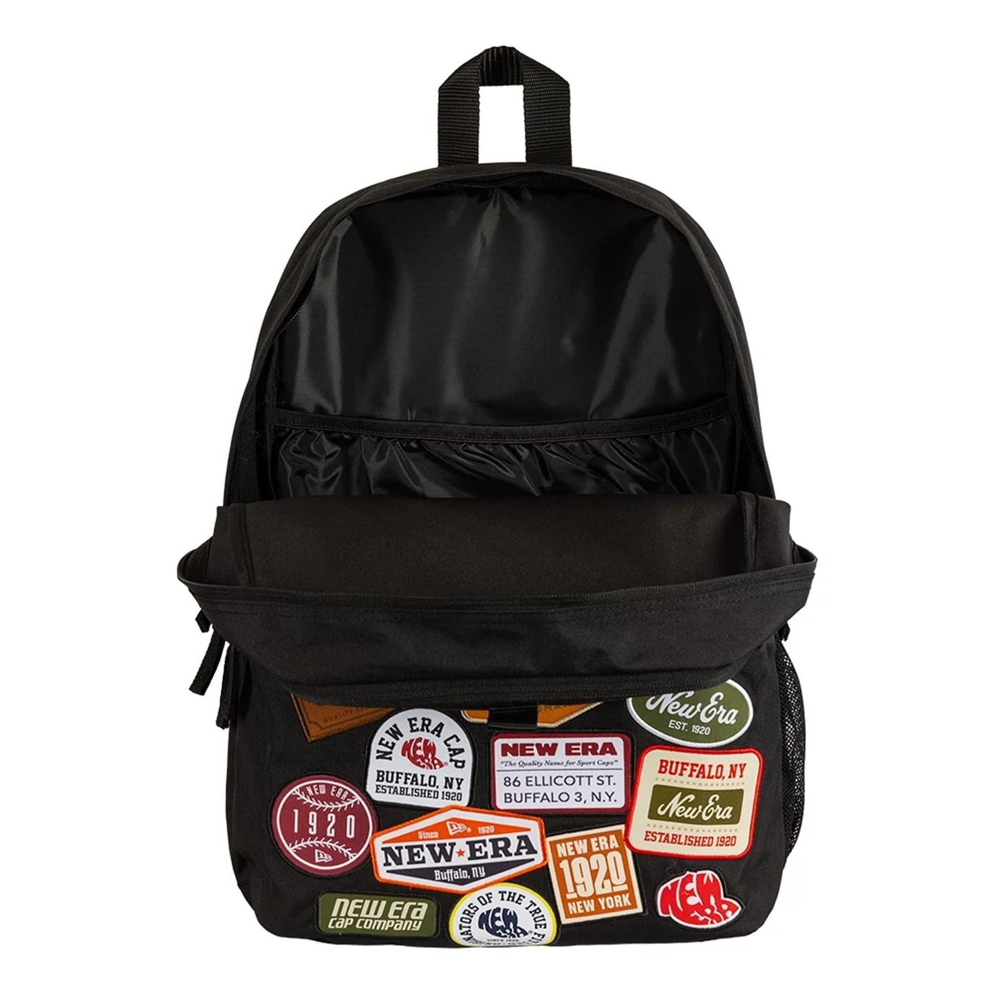 Pictured is this New Era Multi Patch Stadium Backpack in black. 4