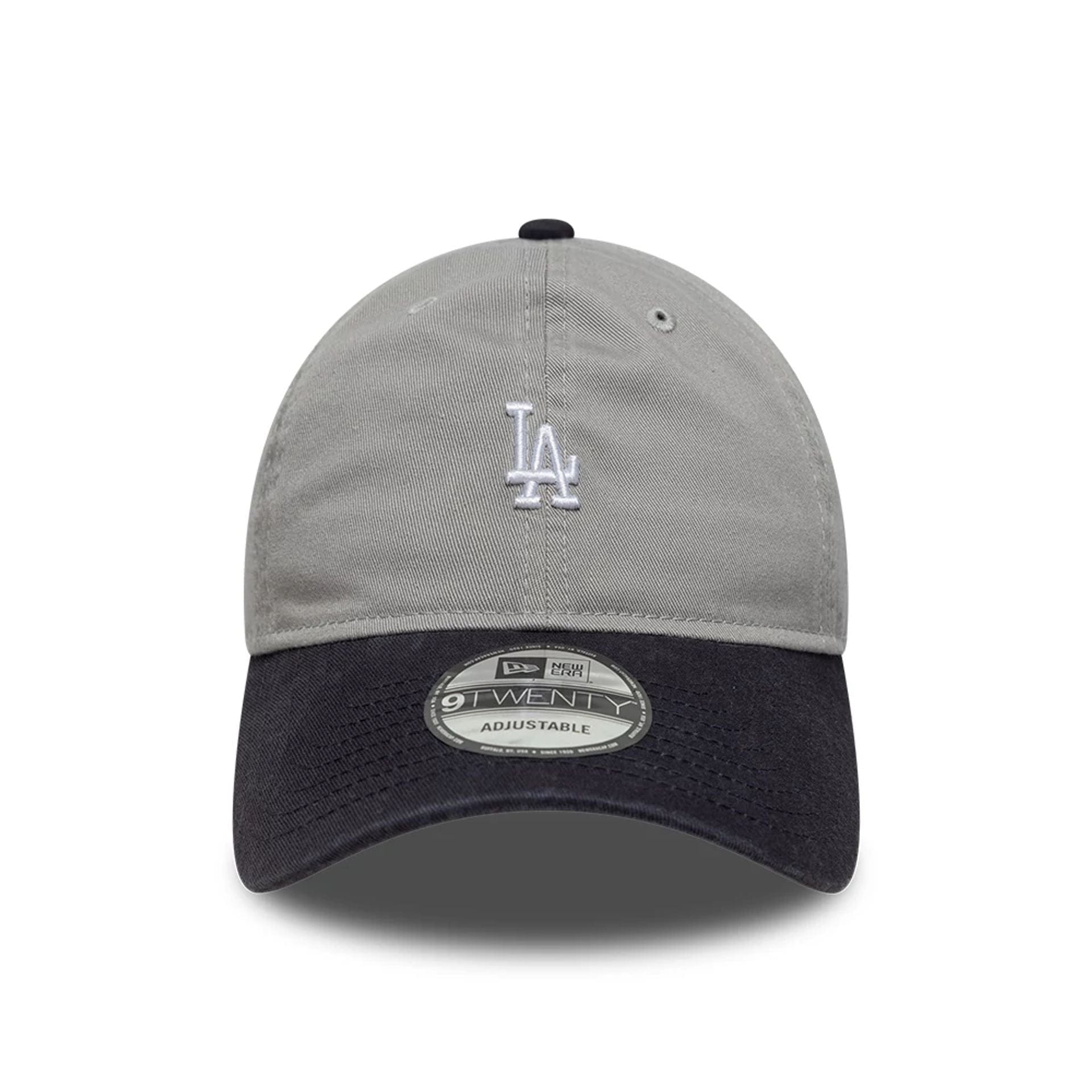 Pictured is this MLB Washed Contrast LA Dodgers 9TWENTY cap in grey. 2