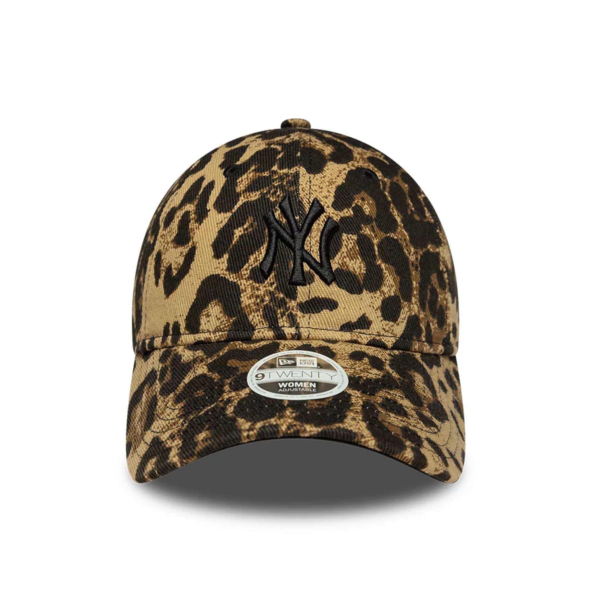 Pictured is this Womens MLB Leopard New York Yankees 9TWENTY cap in dark brown. 2