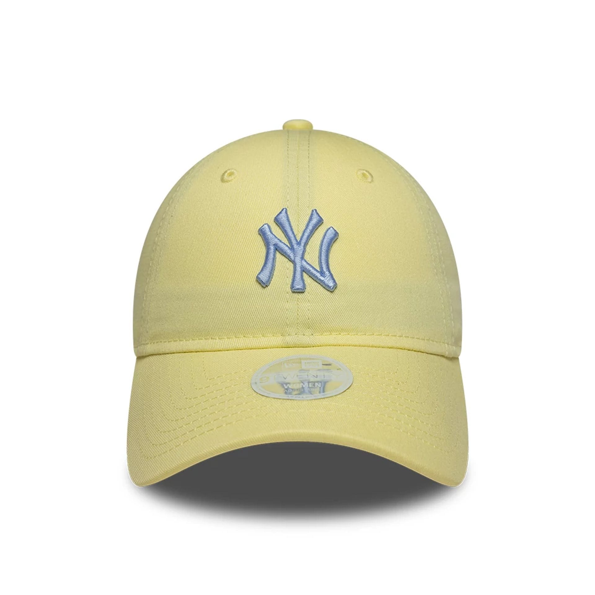 Pictured is this Womens MLB League Essential New York Yankees 9TWENTY cap in pastel yellow. 2