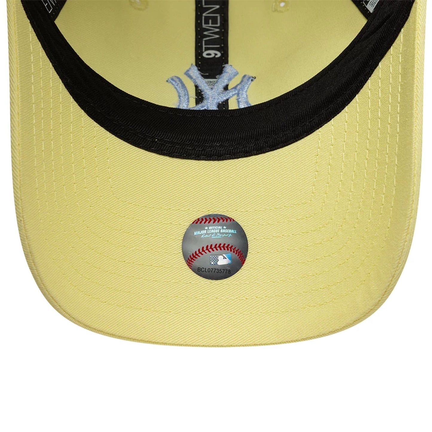 Pictured is this Womens MLB League Essential New York Yankees 9TWENTY cap in pastel yellow. 5