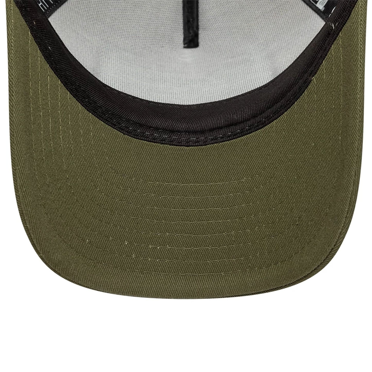 Pictured is this New Era 9FORTY M-Crown A-Frame Trucker cap in Dark Green. 5