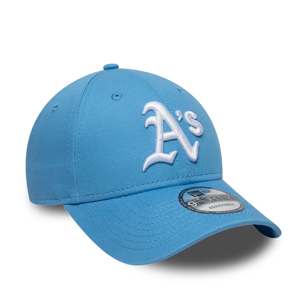 Pictured is this MLB League Essential Athletics 9FORTY cap in pastel blue. 3