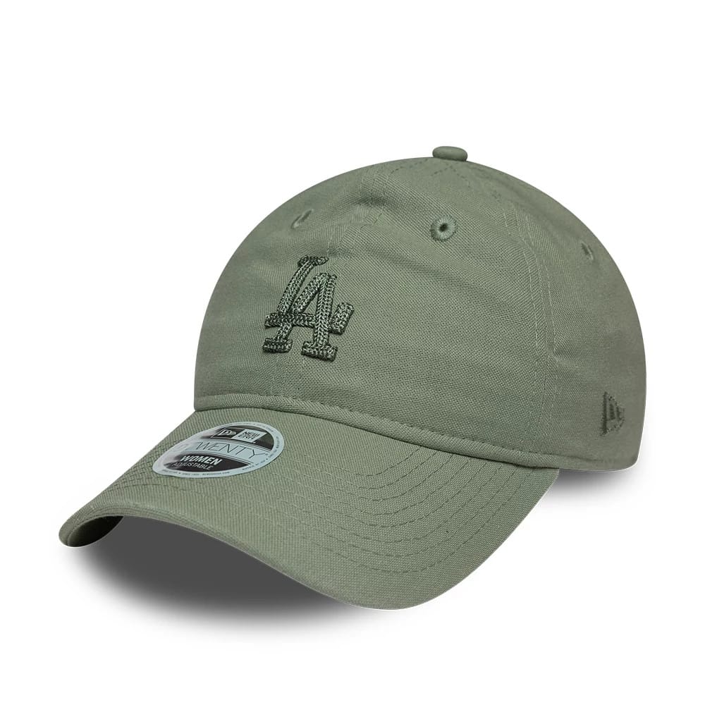 Pictured is this Womens MLB Linen LA Dodgers 9TWENTY cap in pastel green. 1