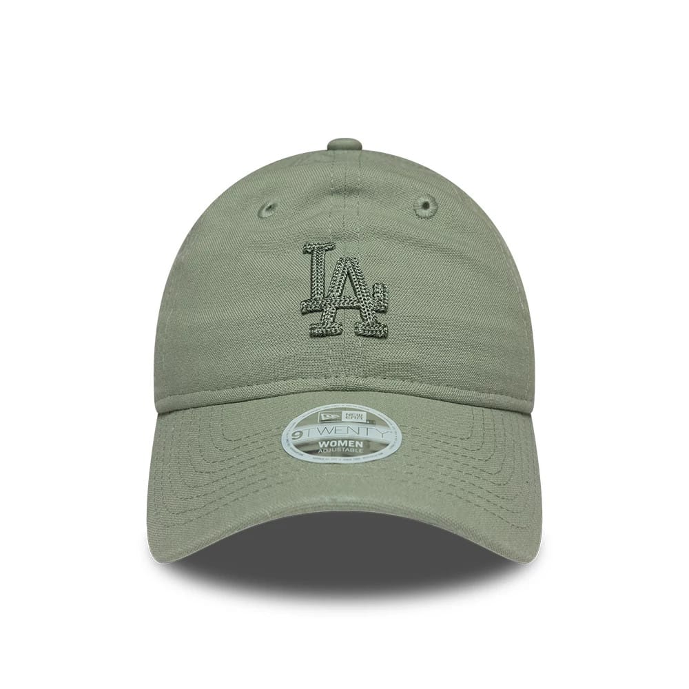 Pictured is this Womens MLB Linen LA Dodgers 9TWENTY cap in pastel green. 2
