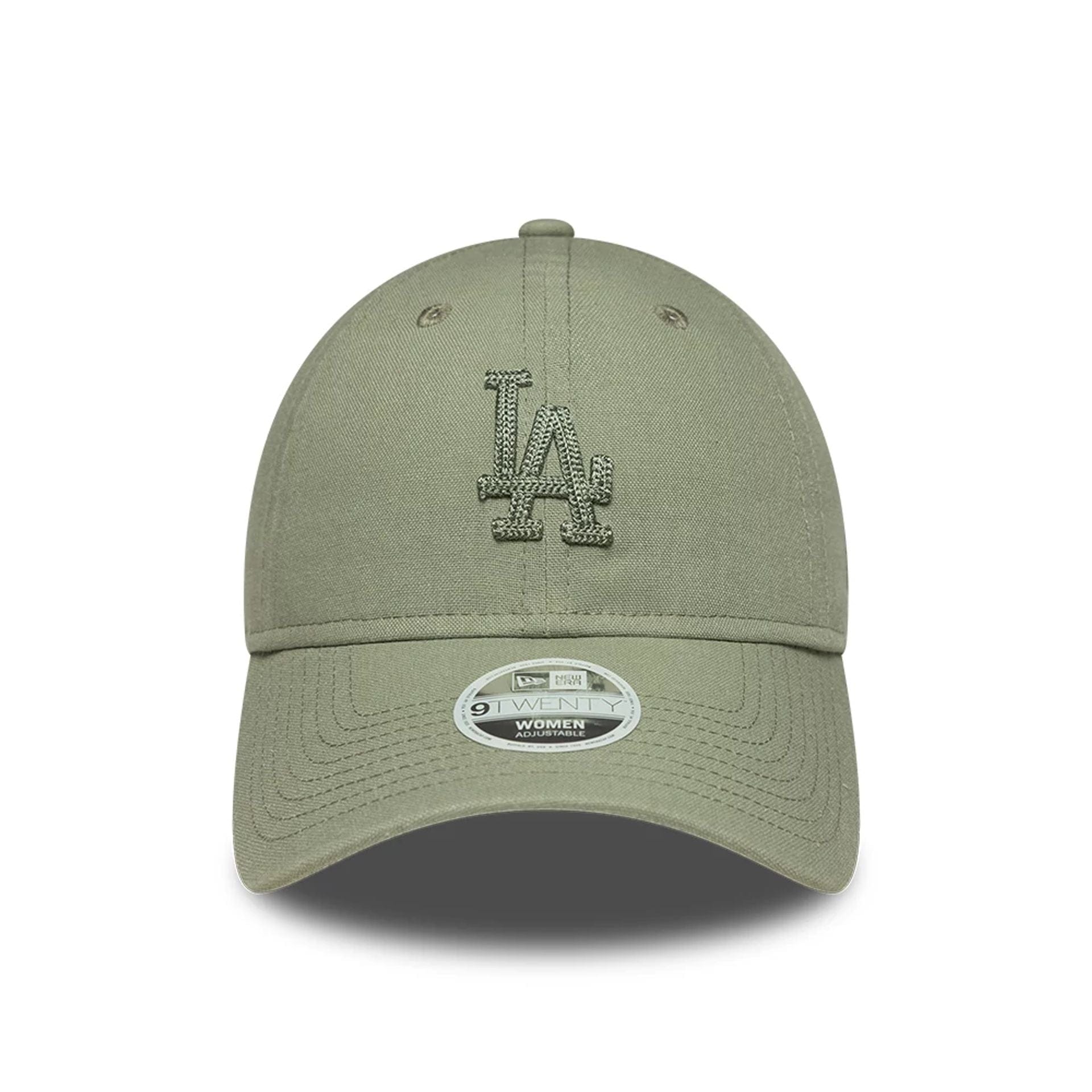 Pictured is this Womens MLB Linen LA Dodgers 9TWENTY cap in pastel green. 2