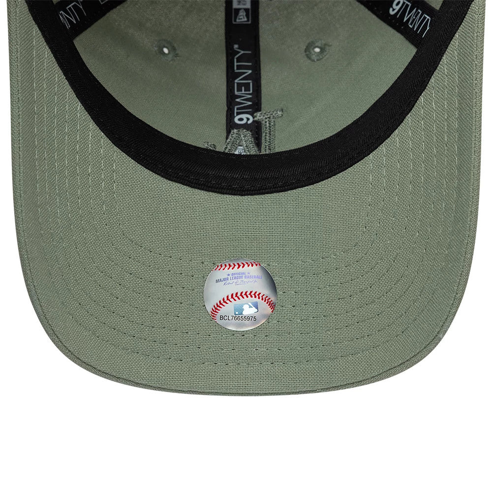 Pictured is this Womens MLB Linen LA Dodgers 9TWENTY cap in pastel green. 5