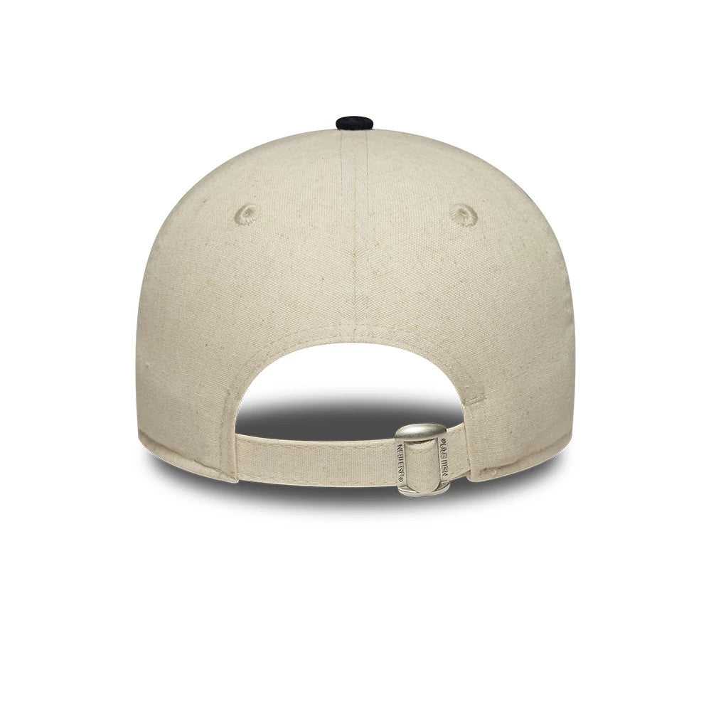Pictured is this Womens New Era Linen 9TWENTY cap in Navy. 4