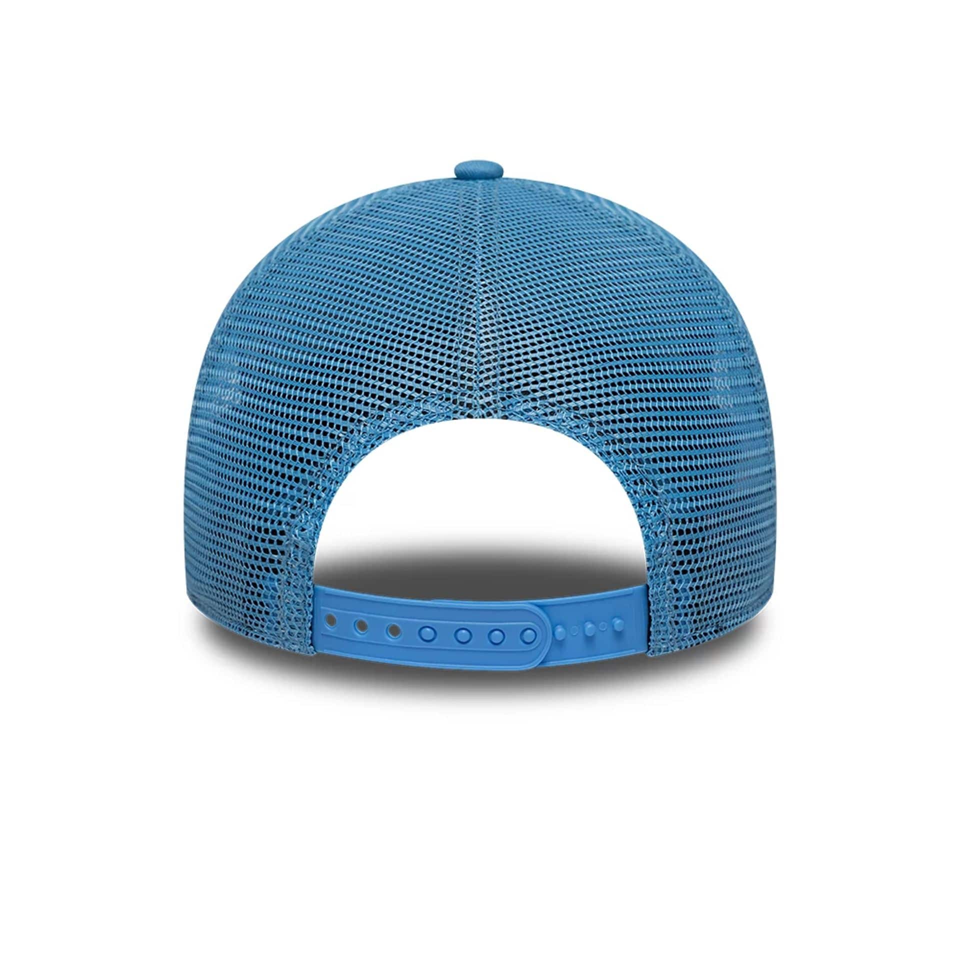 Pictured is this MLB League Essential Youth New York Yankees 9FORTY A-Frame Trucker cap in pastel blue. 4