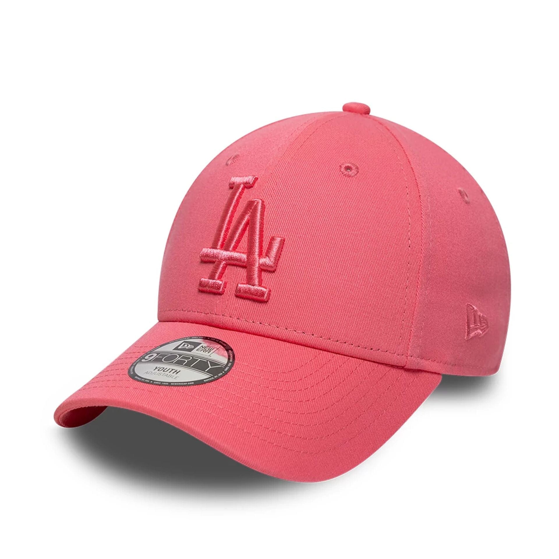Pictured is this Youth MLB League Essential LA Dodgers 9FORTY cap in pink. 1