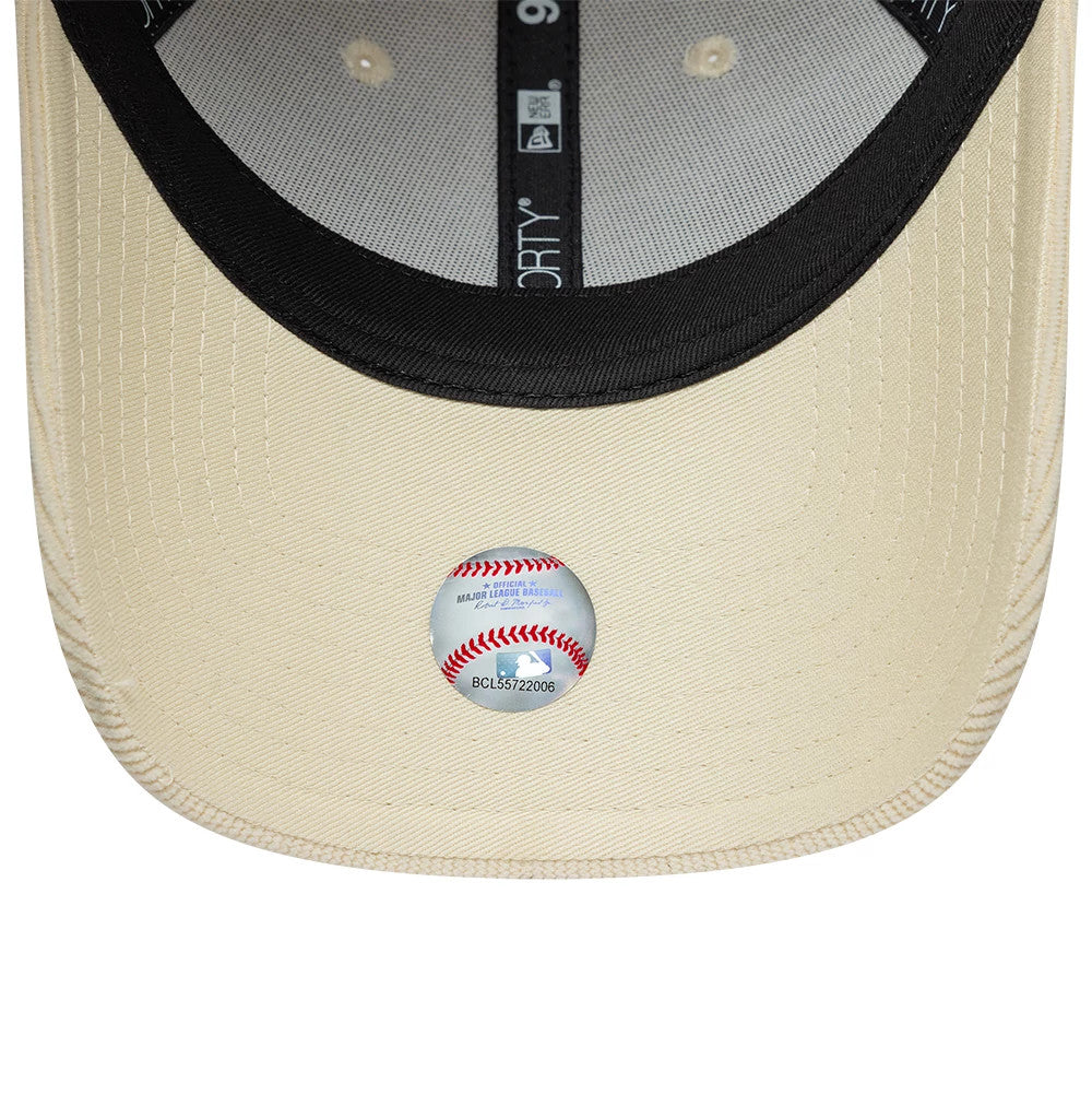Pictured is this Womens MLB Cord Midi New York Yankees 9FORTY cap in Cream. 5