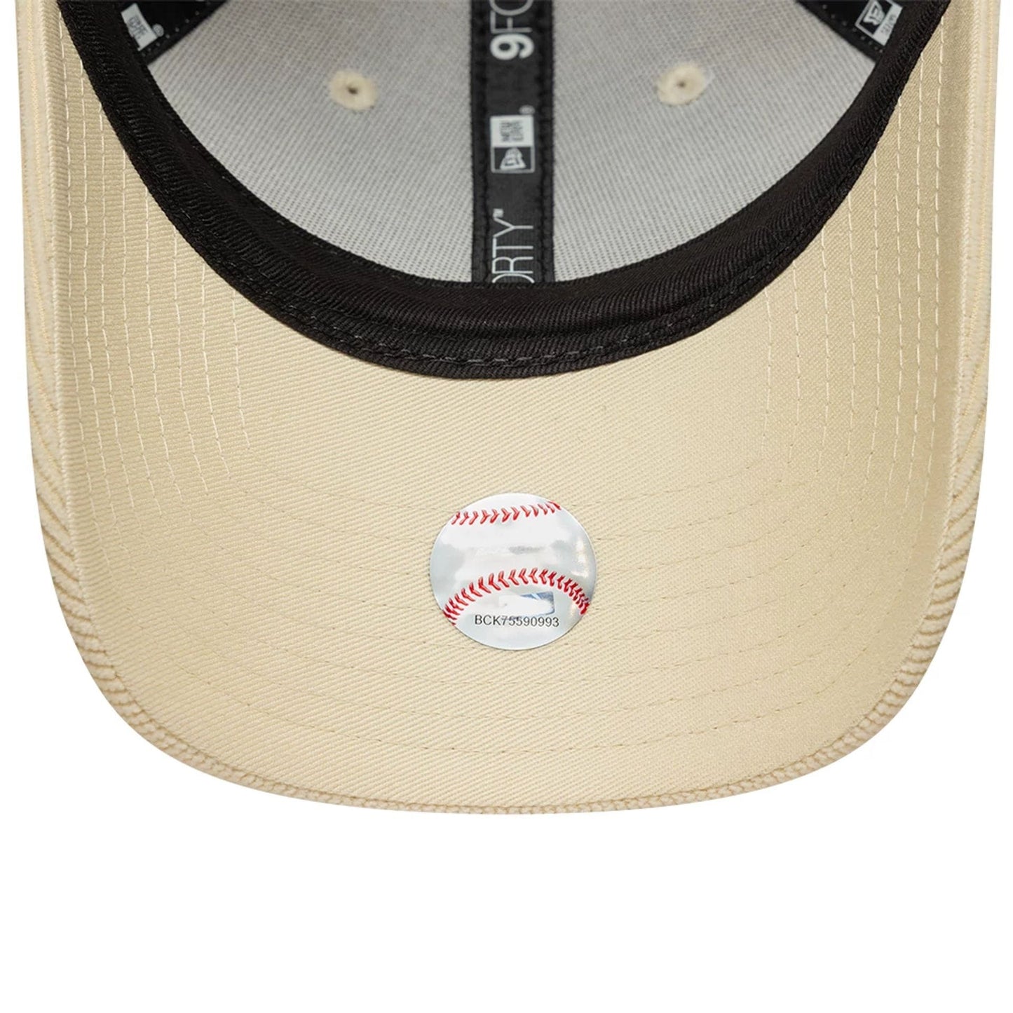 Pictured is this Womens MLB Cord New York Yankees 9FORTY cap in Cream. 5