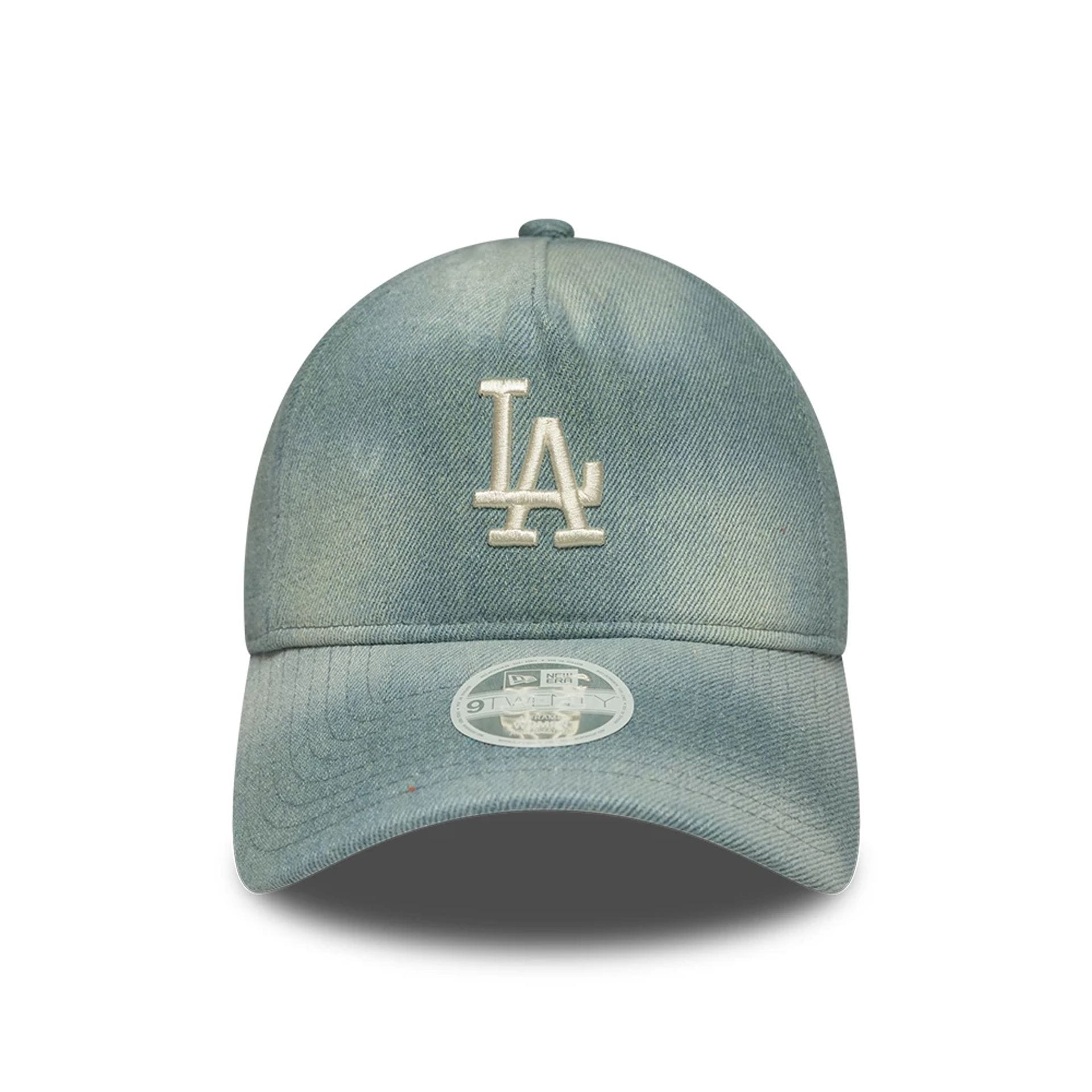 Pictured is this Womens MLB Denim LA Dodgers 9TWENTY A-Frame cap in Light Blue. 2