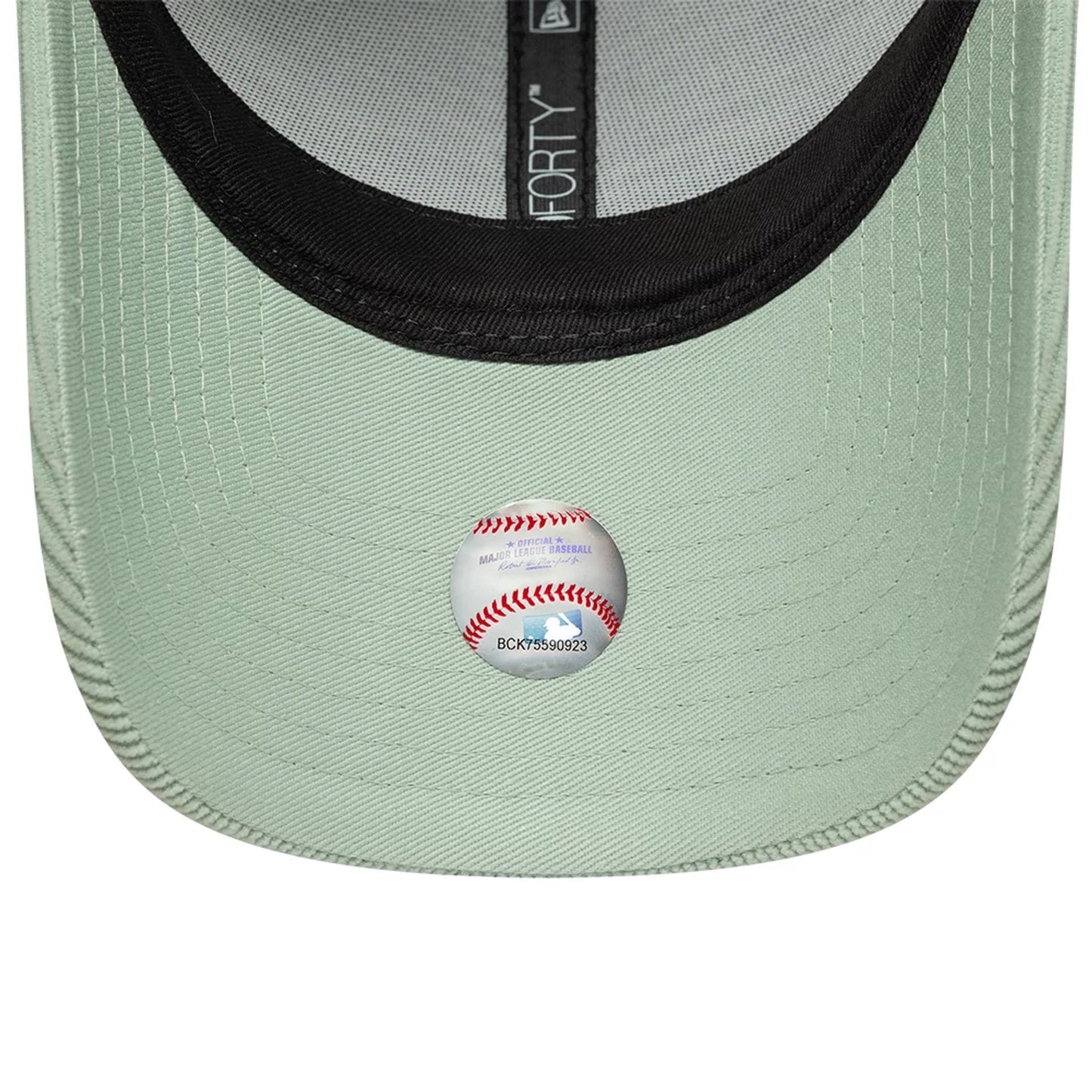 Pictured is this Womens MLB Cord New York Yankees 9FORTY cap in pastel green. 5