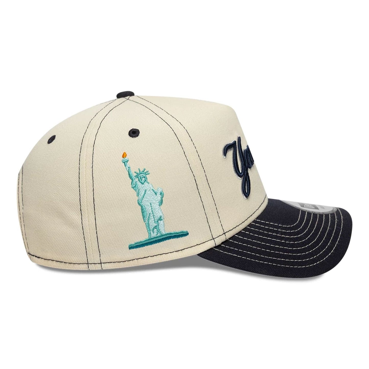 Pictured is this MLB City Icon New York Yankees 9FORTY E-Frame cap in Cream. 6
