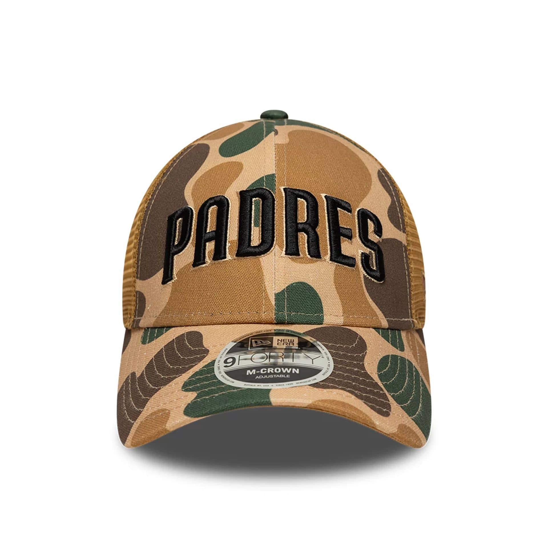 Pictured is this MLB Wordmark San Diego Padres 9FORTY M-Crown cap in Duck Camo. 2