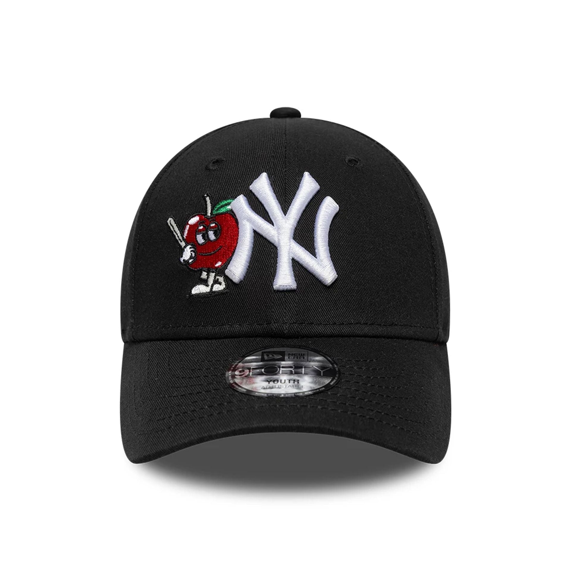 Pictured is this Youth MLB Icon New York Yankees 9FORTY cap in black. 2