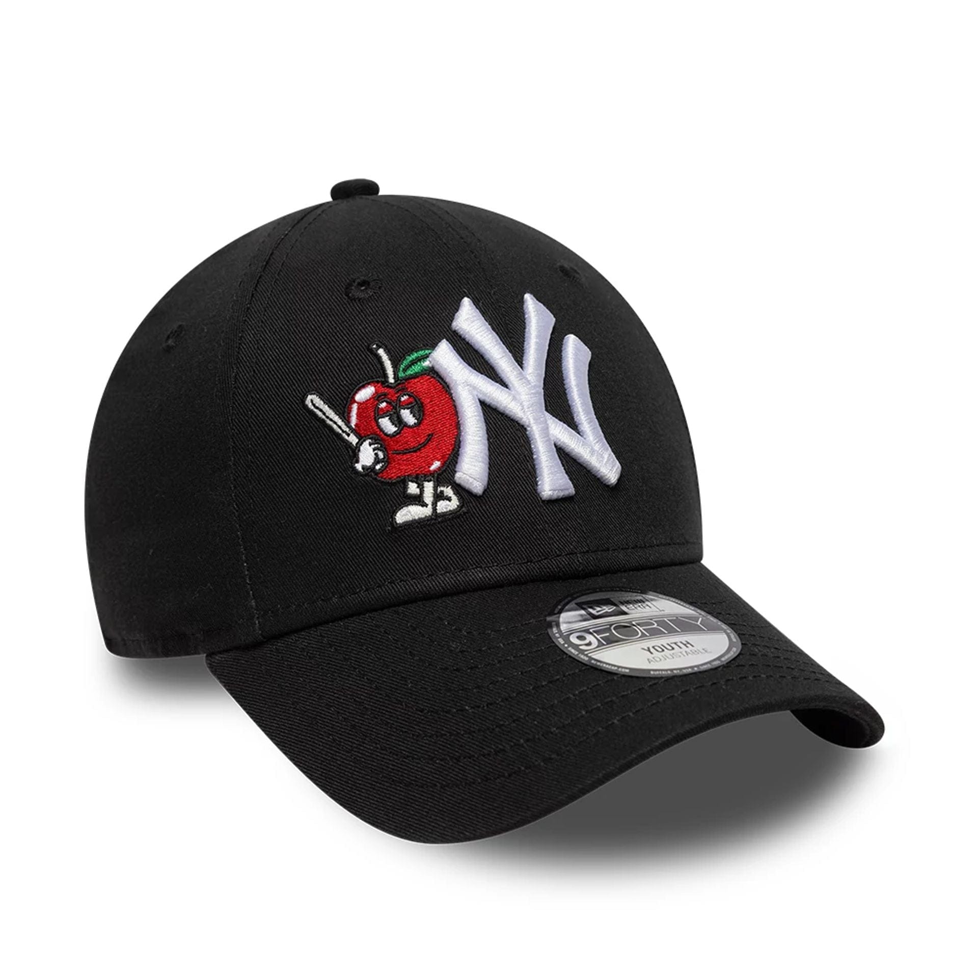 Pictured is this Youth MLB Icon New York Yankees 9FORTY cap in black. 1