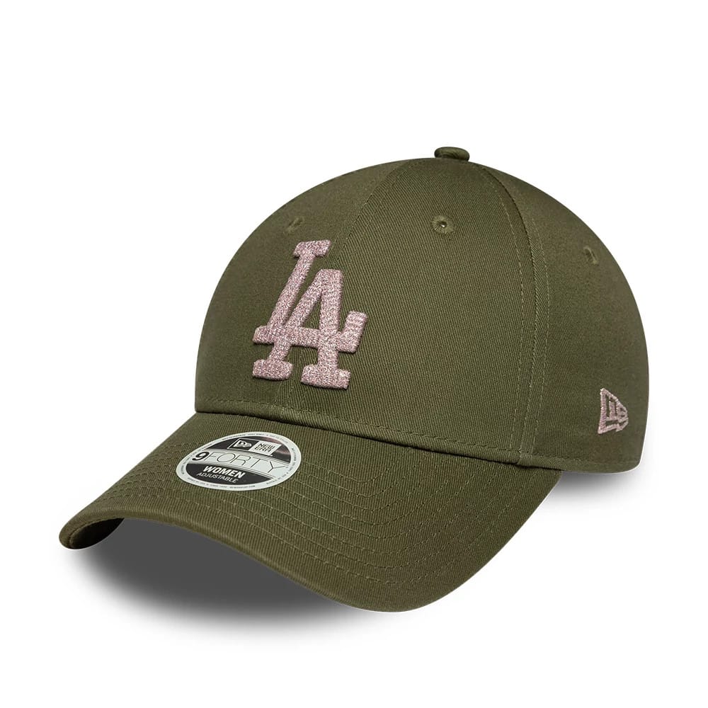 Pictured is this Womens MLB Metallic LA Dodgers 9FORTY cap in Dark Green. 1