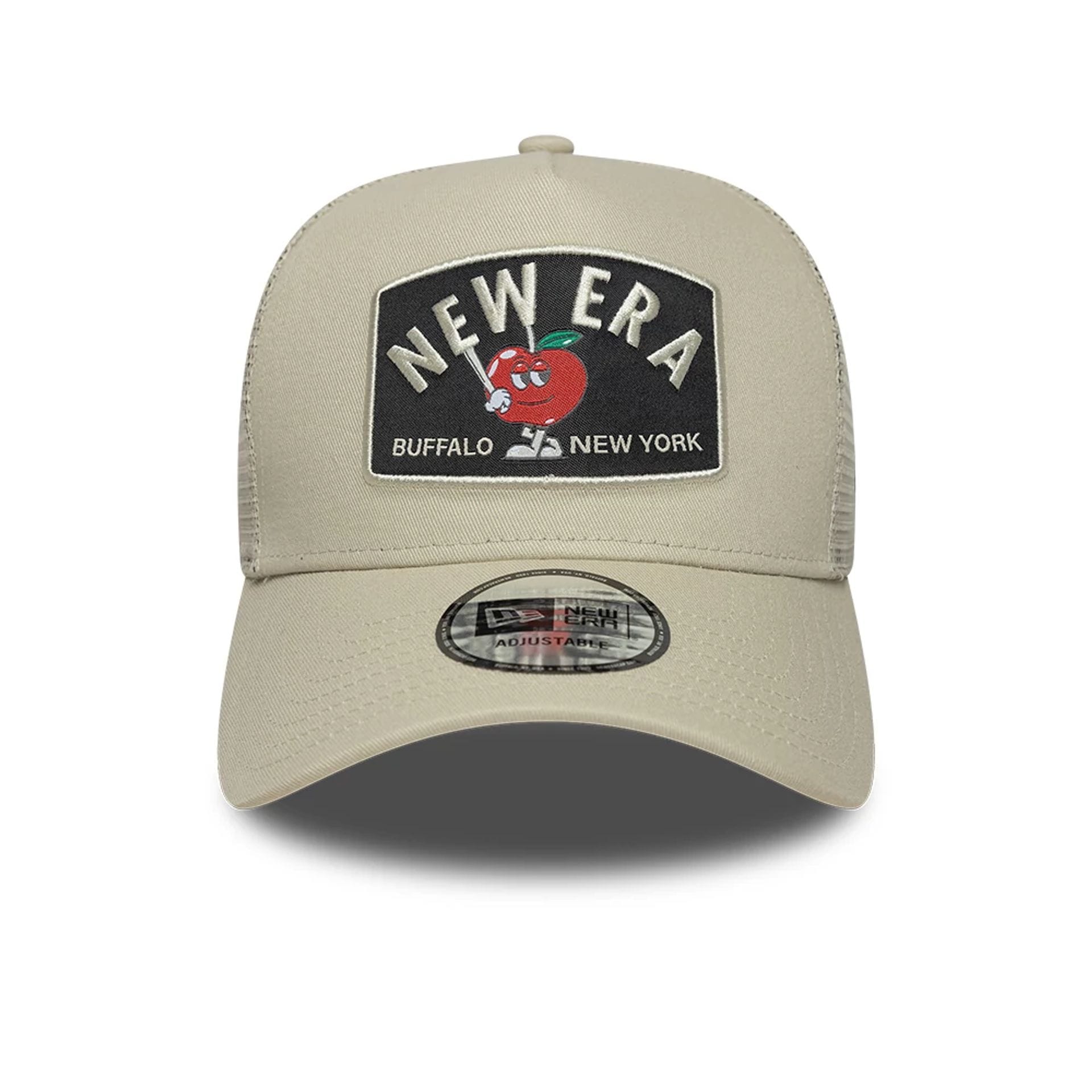 Pictured is this New Era Summer Patch 9FORTY A-Frame Trucker cap in Cream. 2