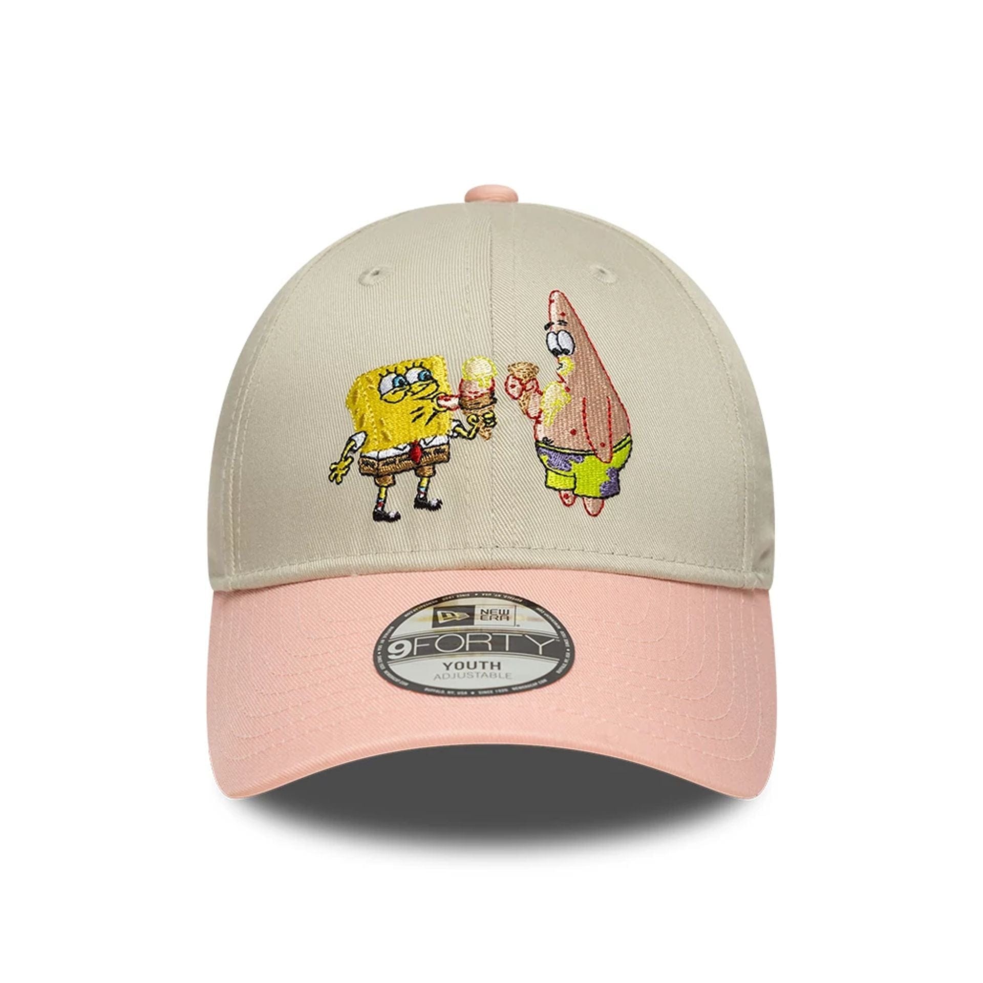 Pictured is this Youth Spongebob Squarepants & Patrick Star 9FORTY cap in light beige. 2