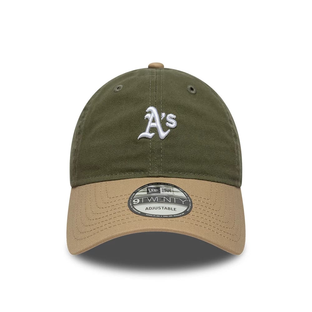 Pictured is this MLB Washed Contrast Athletics 9TWENTY cap in green. 2