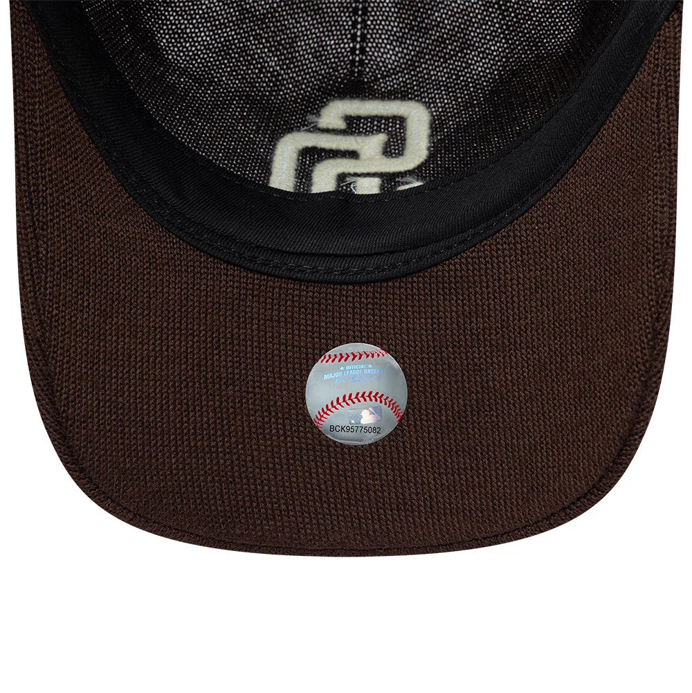 Pictured is this MLB Merino Wool Core San Diego Padres 9TWENTY cap in dark brown. 7
