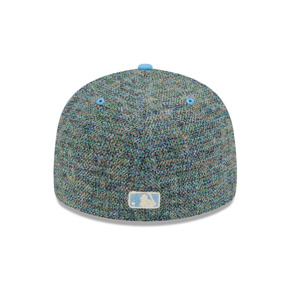 Pictured is this MLB Tweedy Cotton Boston Red Sox 59FIFTY Fitted cap in pastel blue. 7