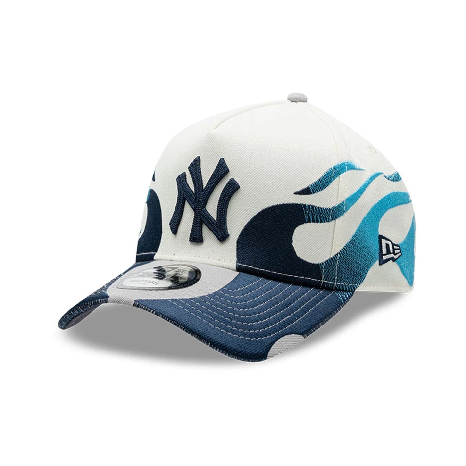 Pictured is this MLB Flame New York Yankees 9FORTY A-Frame cap in Cream. 1