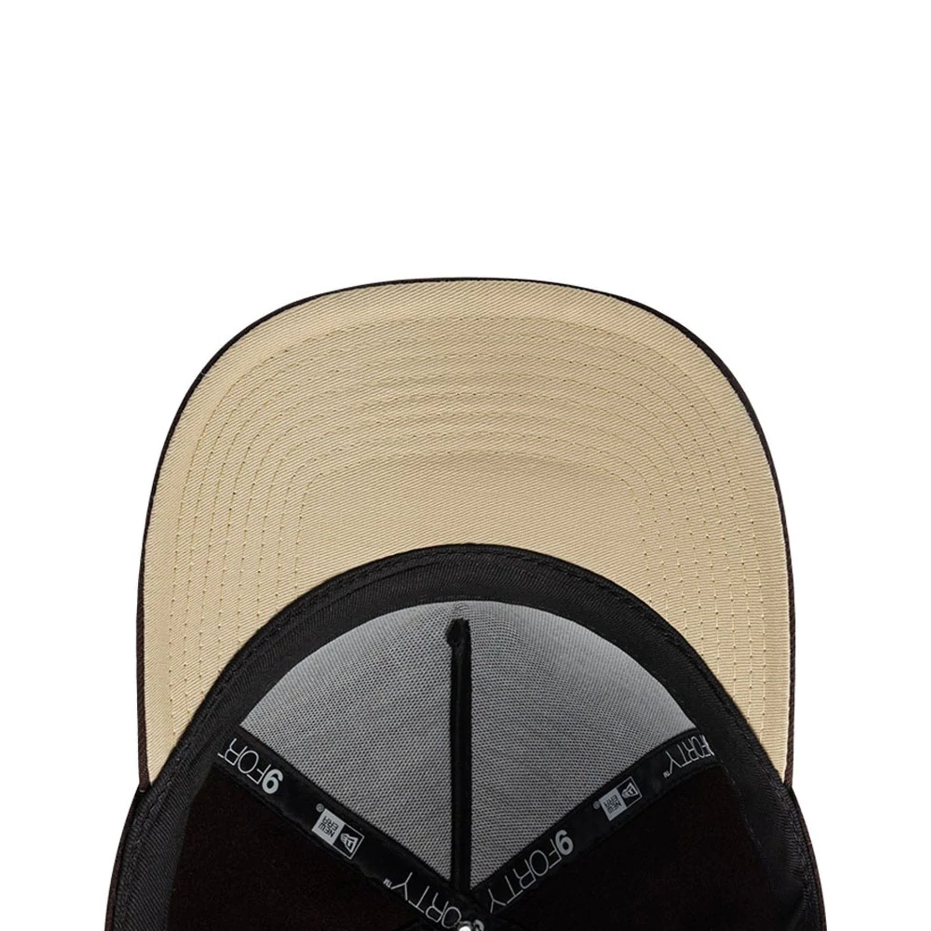 Pictured is this New Era Melton Wool 9FORTY A-Frame cap in Brown. 2