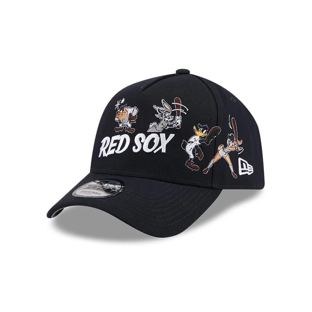 Pictured is this MLB X Looney Tunes Boston Red Sox 9FORTY A-Frame Adjustable cap in navy. 1