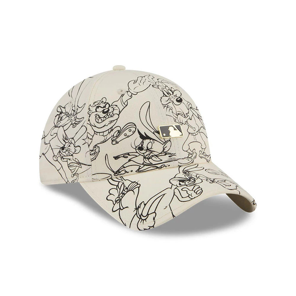 Pictured is this MLB X Looney Tunes MLB Logo Casual Classic Adjustable cap in white. 3