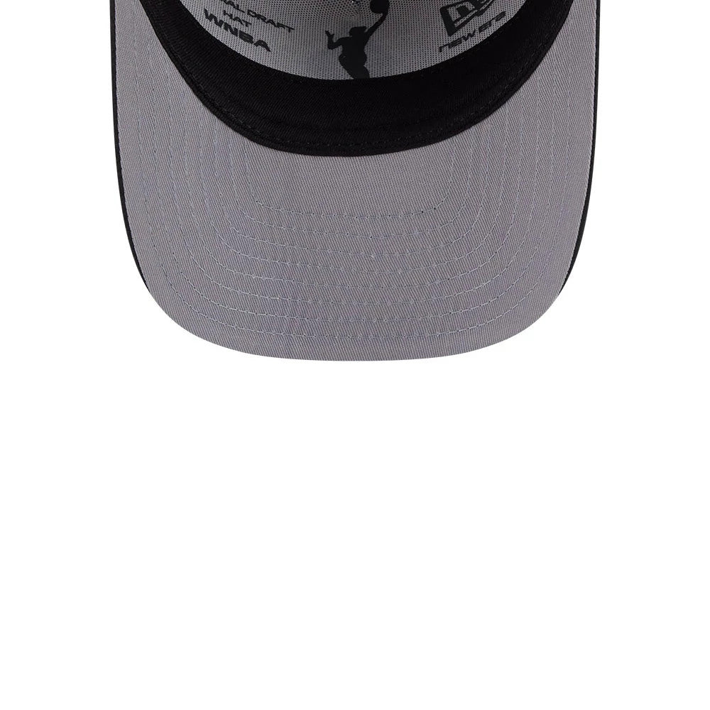 Pictured is this WNBA Draft 2026 Las Vegas Aces 9FIFTY A-Frame Snapback cap in silver. 7