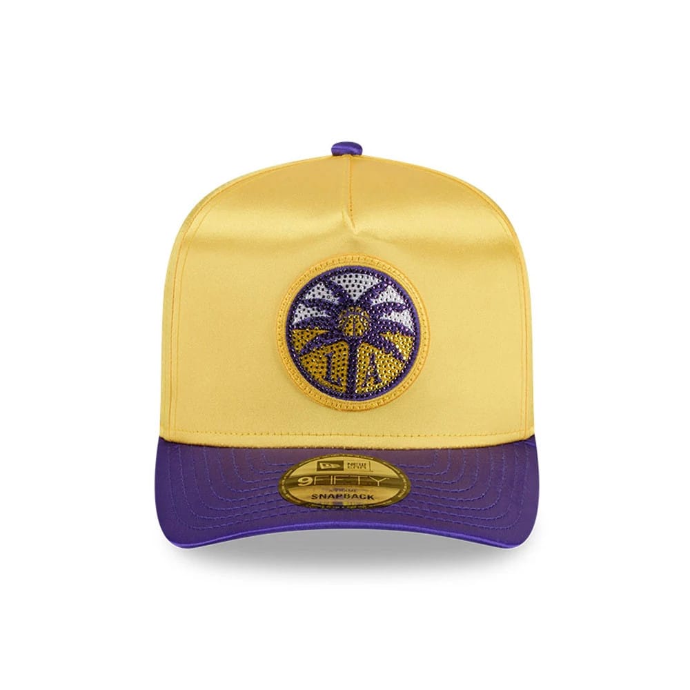Pictured is this WNBA Draft 2026 Los Angeles Sparks 9FIFTY A-Frame Snapback cap in yellow. 3